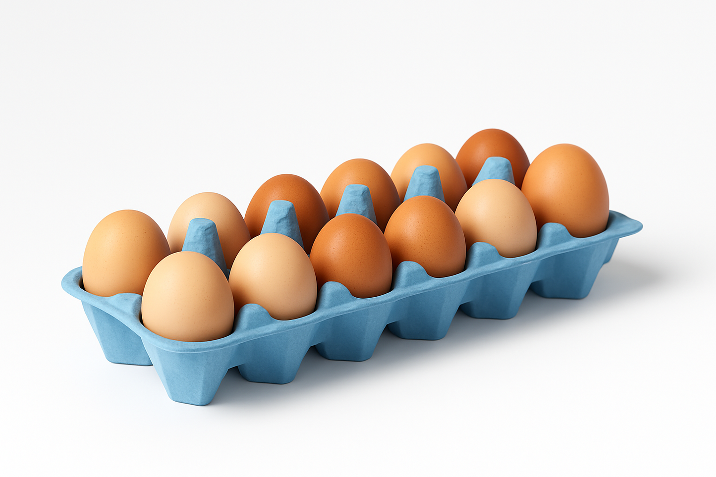 Eco-Friendly Light Blue Paper Egg Cartons – 12-Egg Capacity