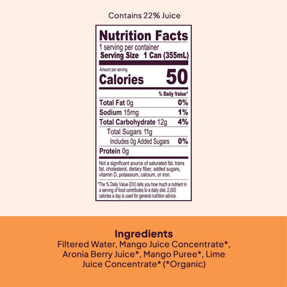 Organic Mango, Lime & Aronia Berry - 12 Pack